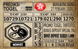 Prediksi Hongkong Siang Hari Ini 27 Feb 2020