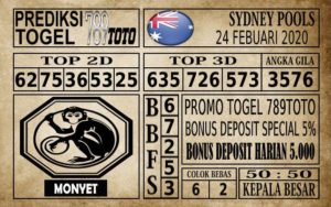 SD Prediksi Sydney Pools Hari Ini 24 Feb 2020
