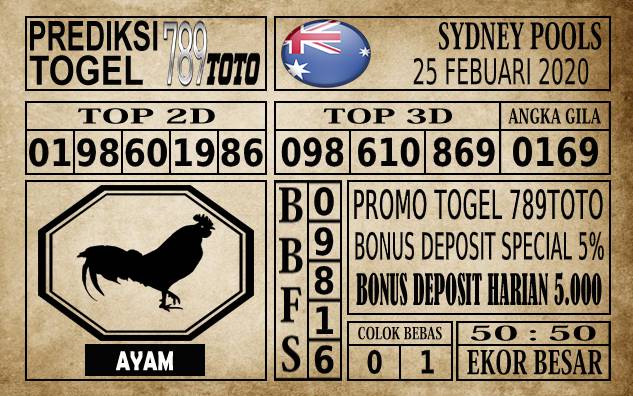 Prediksi Sydney Pools Hari Ini 25 Feb 2020