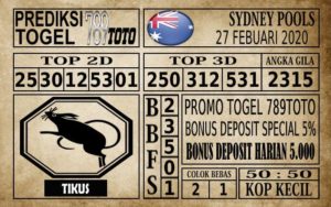 Prediksi Sydney Pools Hari Ini 27 Feb 2020