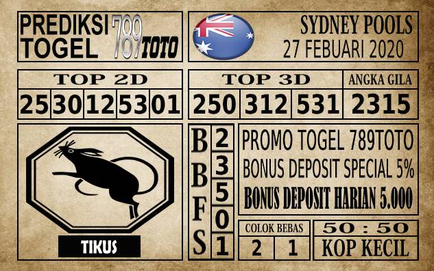 Prediksi Sydney Pools Hari Ini 27 Feb 2020