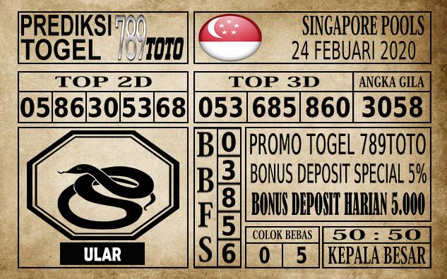 Prediksi Singapore Pools Hari ini 24 Feb 2020