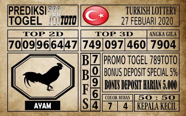 Prediksi Turkish Lottery Hari Ini 27 Feb 2020