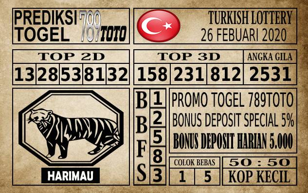 Prediksi Turkish Lottery Hari Ini 26 Feb 2020