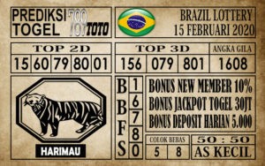 bra15 Prediksi Brazil Lottery Hari Ini 15 Feb 2020