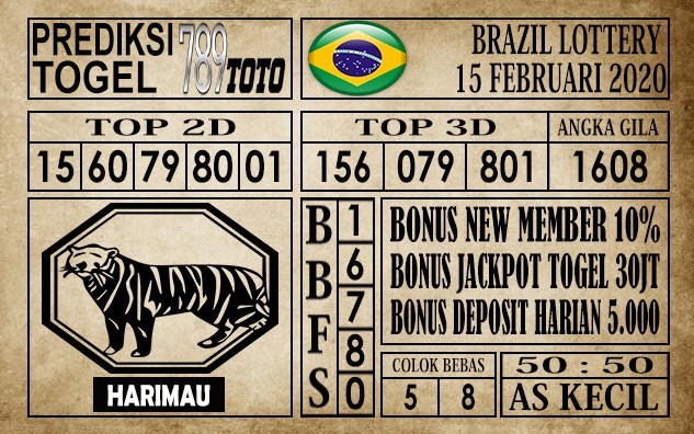 Prediksi Brazil Lottery Hari Ini 15 Feb 2020
