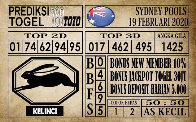 Prediksi Sydney Pools Hari ini 19 Feb 2020