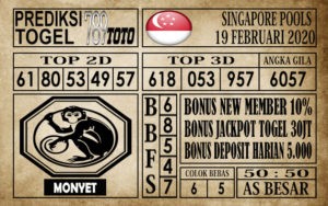 sgp19 Prediksi Singapore Pools Hari ini 19 Feb 2020
