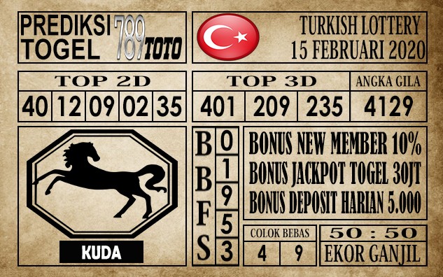 Prediksi Turkish Lottery Hari ini 15 Feb 2020