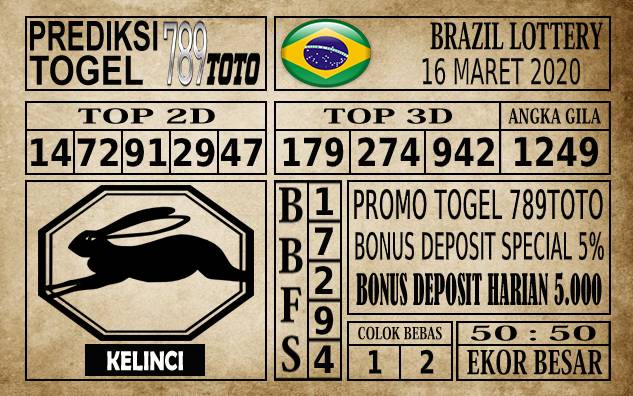 Prediksi Brazil Lottery Hari Ini 16 Mar 2020