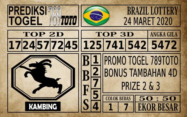 Prediksi Brazil Lottery Hari Ini 24 Mar 2020