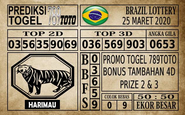 Prediksi Brazil Lottery Hari Ini 25 Mar 2020