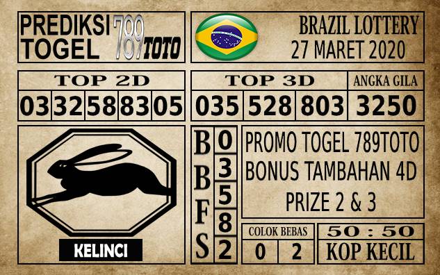 Prediksi Brazil Lottery Hari Ini 27 Mar 2020