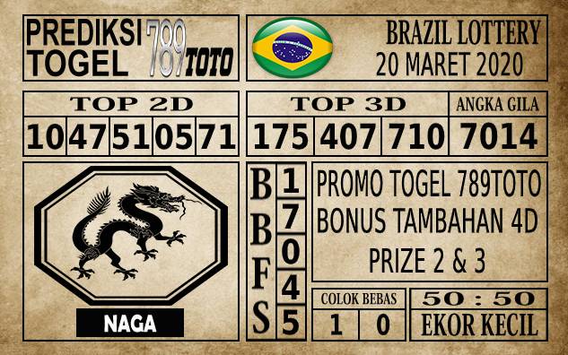 Prediksi Brazil Lottery Hari Ini 20 Mar 2020
