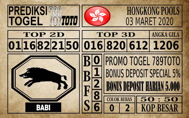 Prediksi Hongkong Pools Hari Ini 03 Mar 2020