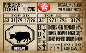 Prediksi Hongkong siang 29 Maret 2020