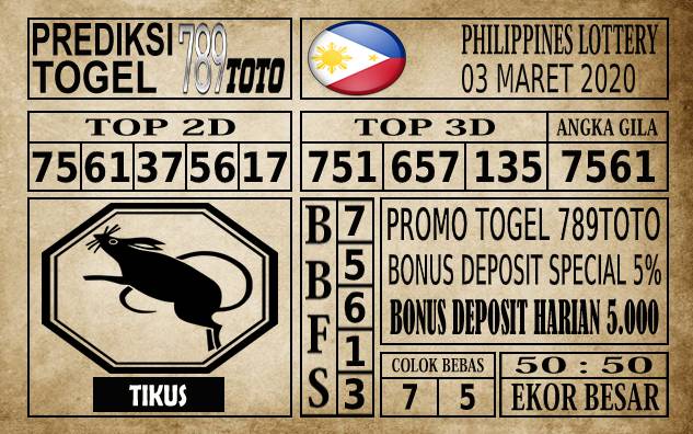 Prediksi Filipina PCSO Hari Ini 03 Mar 2020