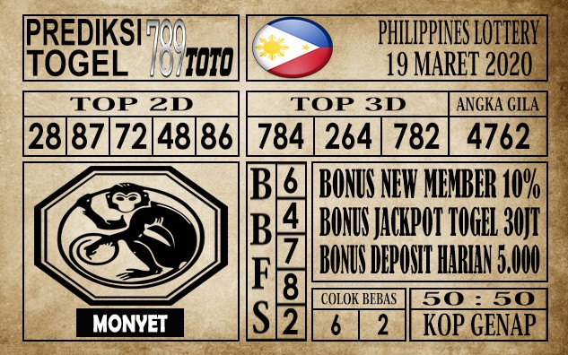 Prediksi Filipina PCSO Hari Ini 19 Mar 2020