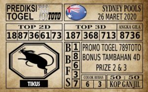 Prediksi Sydney Pools Hari Ini 26 Mar 2020