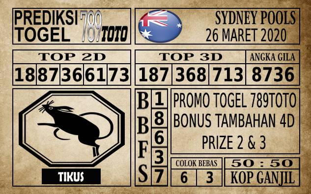 Prediksi Sydney Pools Hari Ini 26 Mar 2020