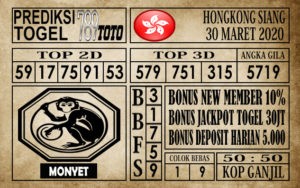 Prediksi Hongkong siang 30 Maret 2020