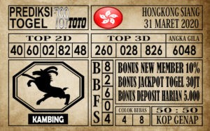 Prediksi Hongkong siang 31 Maret 2020