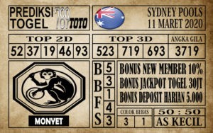 Prediksi Sydney Pools Hari Ini 11 Mar 2020