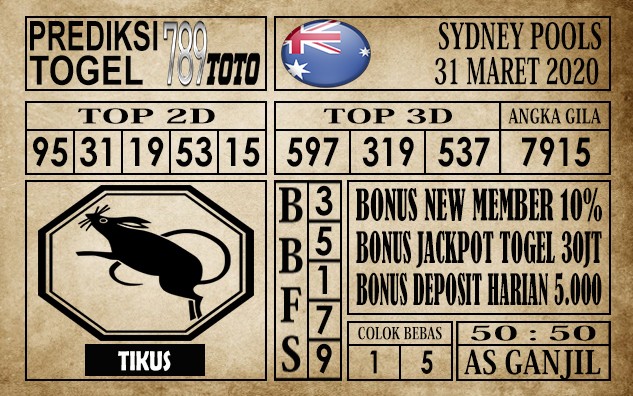 Prediksi Sydney pools 31 Maret 2020