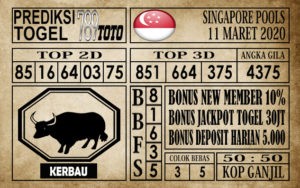 Prediksi Singapore Pools Hari ini 11 Mar 2020