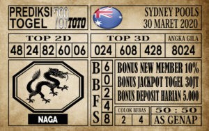 Prediksi Sydney pools 30 Maret 2020