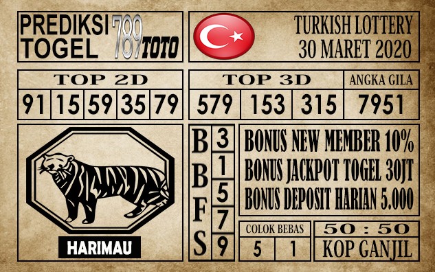 Prediksi Turkish Lottery 30 maret 2020