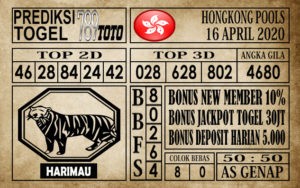 Prediksi Hongkong pools 16 April 2020