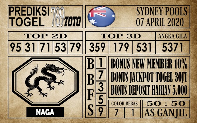 Prediksi Sydney pools 07 April 2020