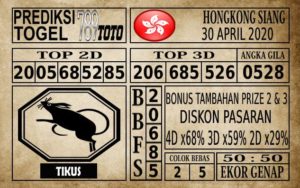 Prediksi Hongkong Siang Hari Ini 30 Apr 2020
