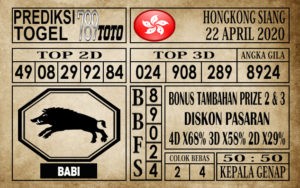 Prediksi Hongkong siang 22 April 2020