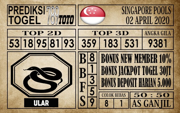 Prediksi Singapore Pools 02 April 2020