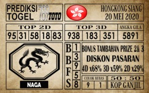 Prediksi Hongkong siang 20 Mei 2020