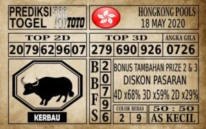 Prediksi Hongkong Pools Hari Ini 18 Mei 2020