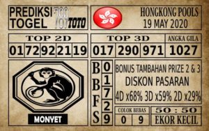 Prediksi Hongkong Pools Hari Ini 18 Mei 2020