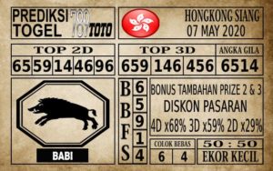Prediksi Hongkong Siang Hari Ini 07 Mei 2020