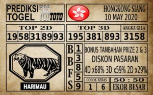 Prediksi Hongkong Siang Hari Ini 10 Mei 2020