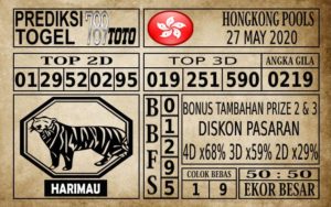 Prediksi Hongkong Pools Hari Ini 27 Mei 2020