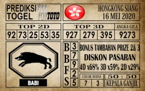 Prediksi Hongkong siang 16 Mei 2020