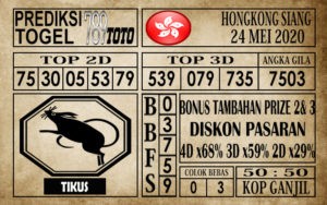 Prediksi Hongkong siang 24 Mei 2020