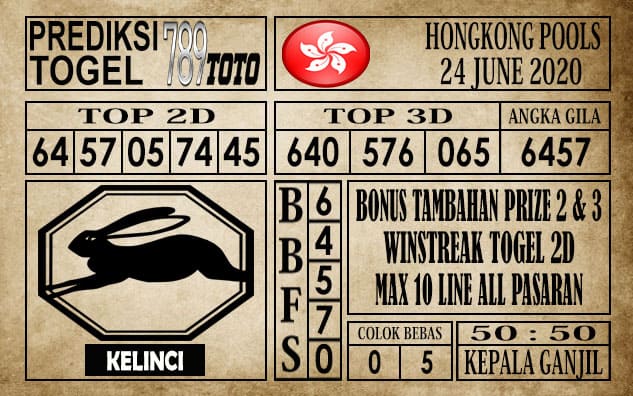 Prediksi Hongkong Pools Hari Ini 24 Juni 2020