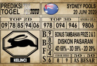 PREDIKSI-TOGEL-SYDNEY-TGL-20 Prediksi Sydney Pools Hari ini 20 Juni 2020