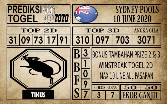 Prediksi Sydney Pools Hari Ini 10 Juni 2020