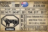 Prediksi Sydney Pools Hari Ini 26 Juni 2020