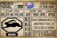 Prediksi Sydney Pools Hari Ini 27 Juni 2020
