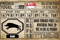 Prediksi Singapore Pools Hari ini 24 Juni 2020
